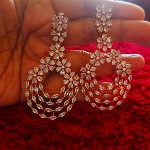 Cocktail Rose Gold CZ earrings